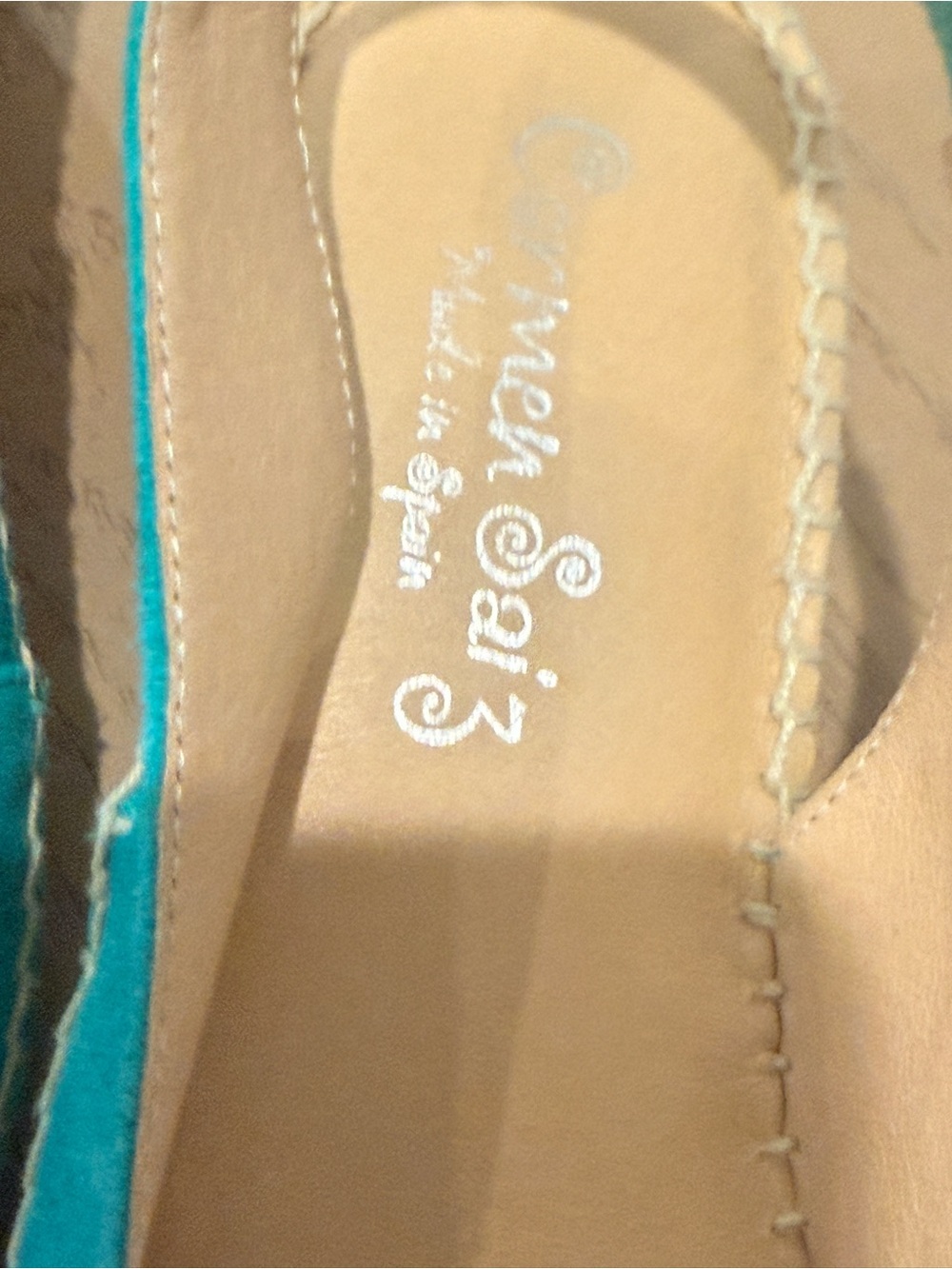 Turquoise Suede Slingback Espadrille Wedges - Picture 4 of 5